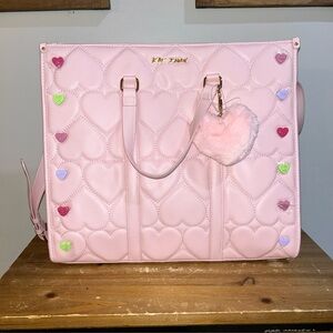 Betsy Johnson xomattie Pink Valentines Sweethearts Candy Hearts Tote NWT
